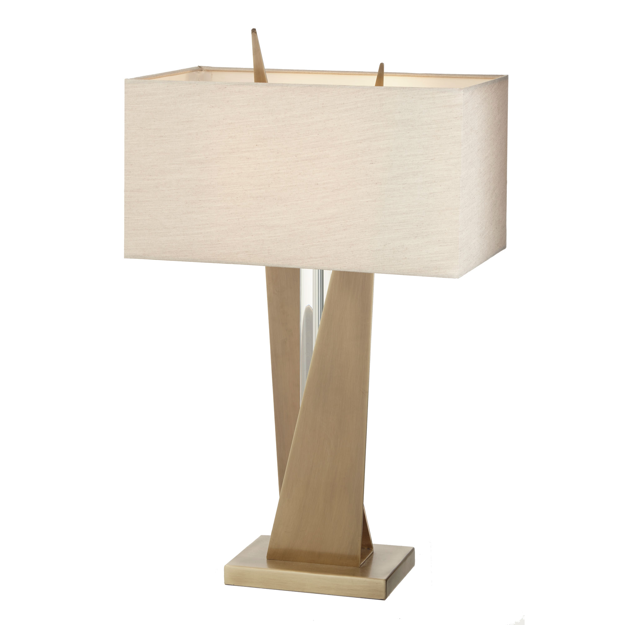 Cabra Table Lamp clear crystal centrer with a brass finish