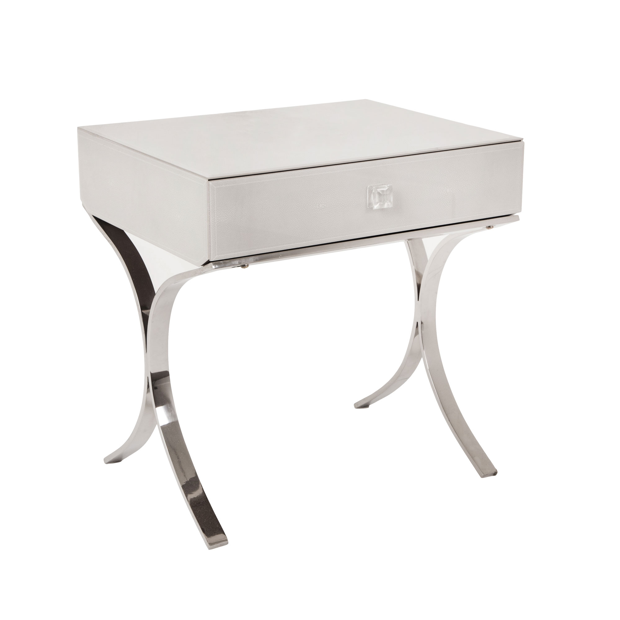 iced side table with stainless steel legs