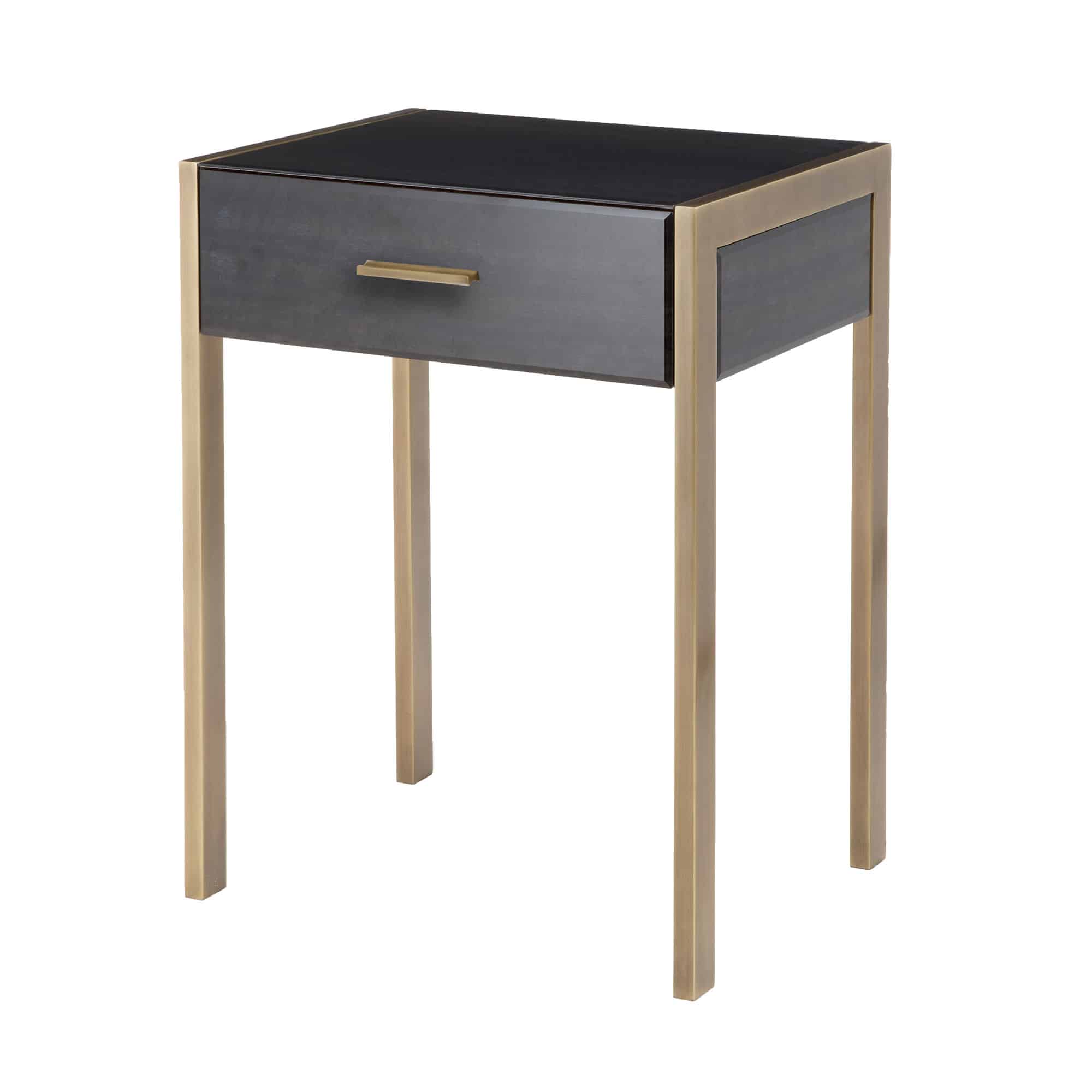 Ettore Side Table black printed glass