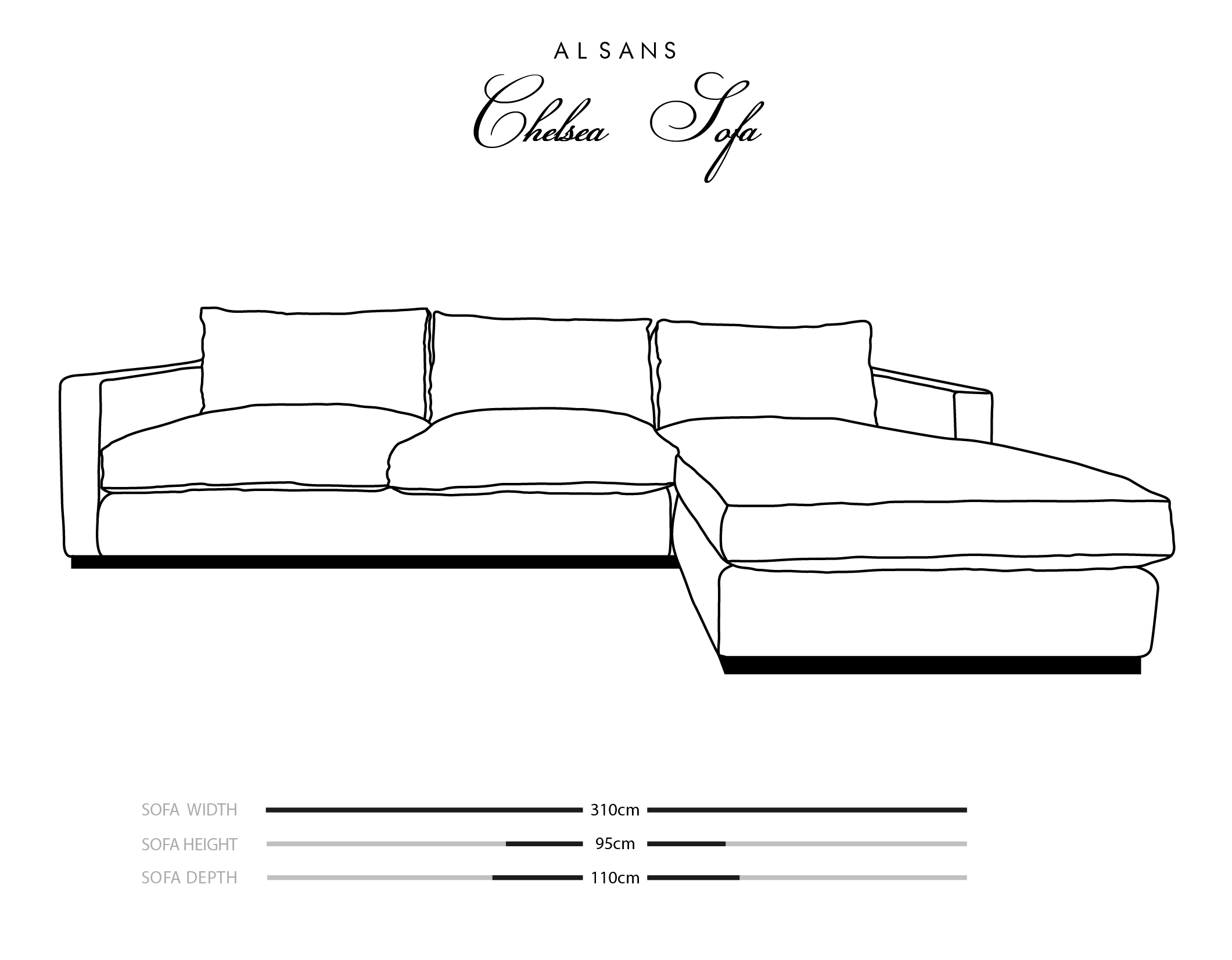 Chelsea sofa dimensions