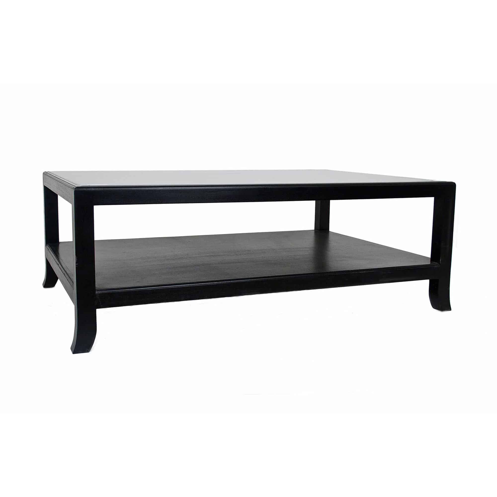 Modena coffee table with black glass top