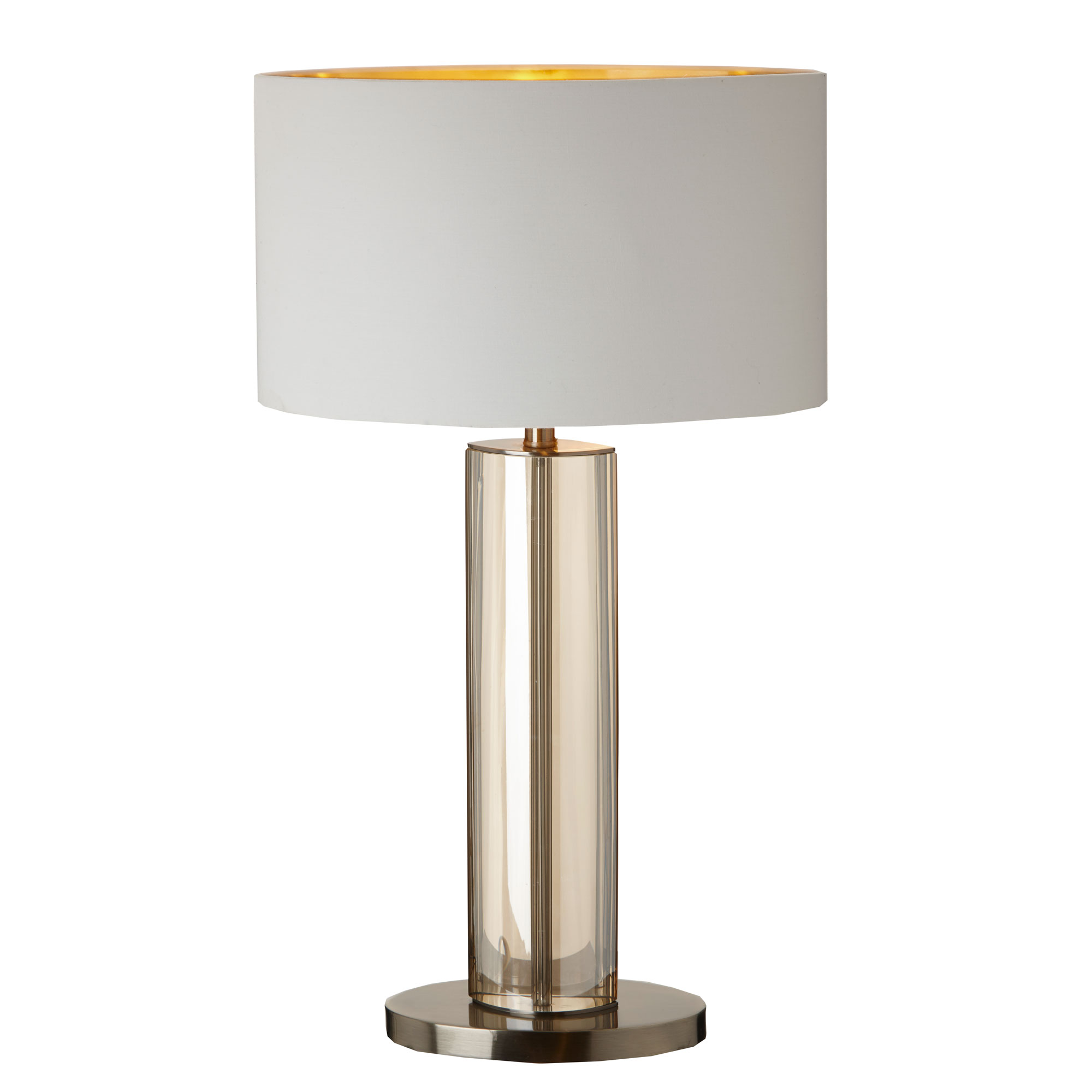 Lisle Table Lamp cognac crystal and antique brass table lamp