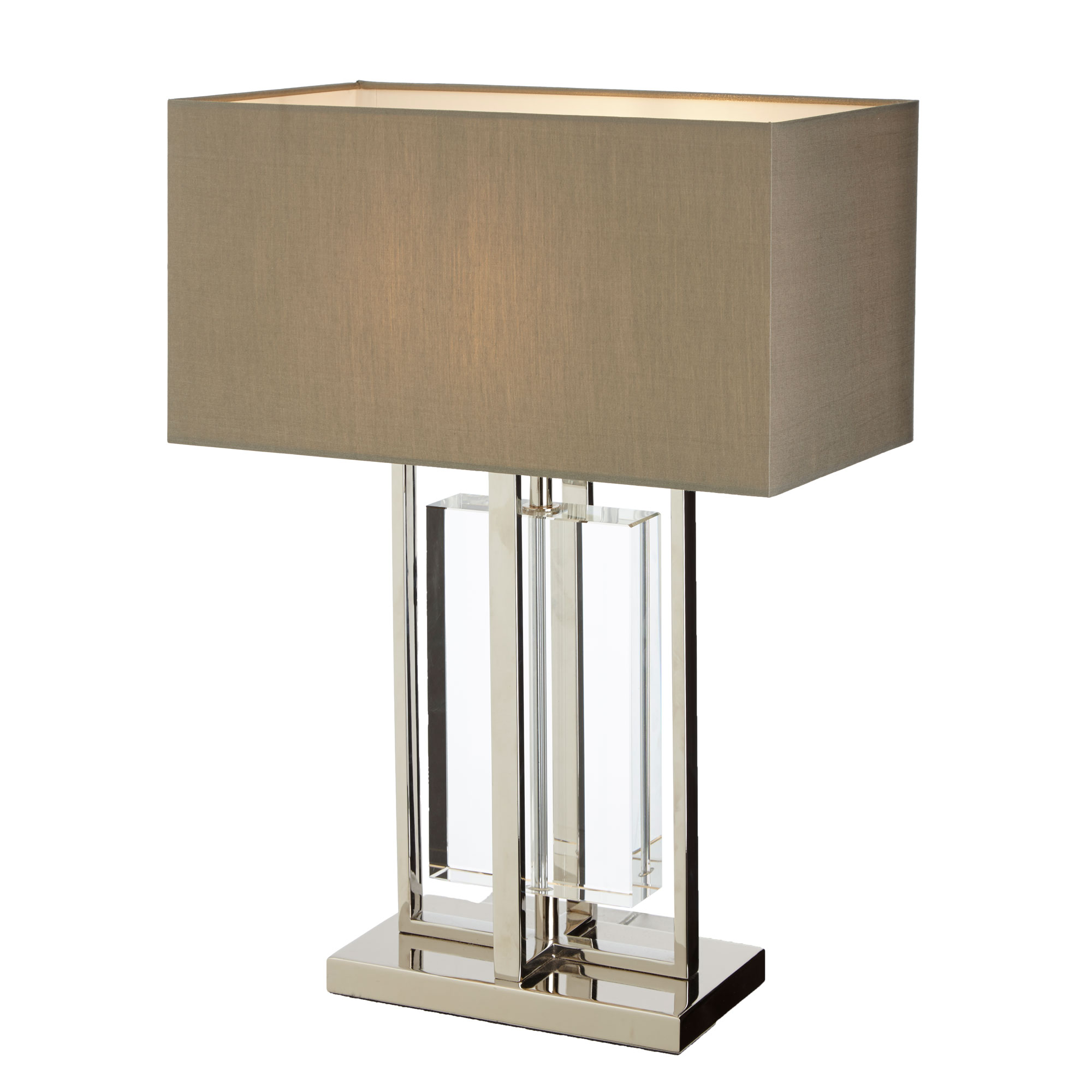 Sarre Table Lamp solid crystal table lamp with nickel finish