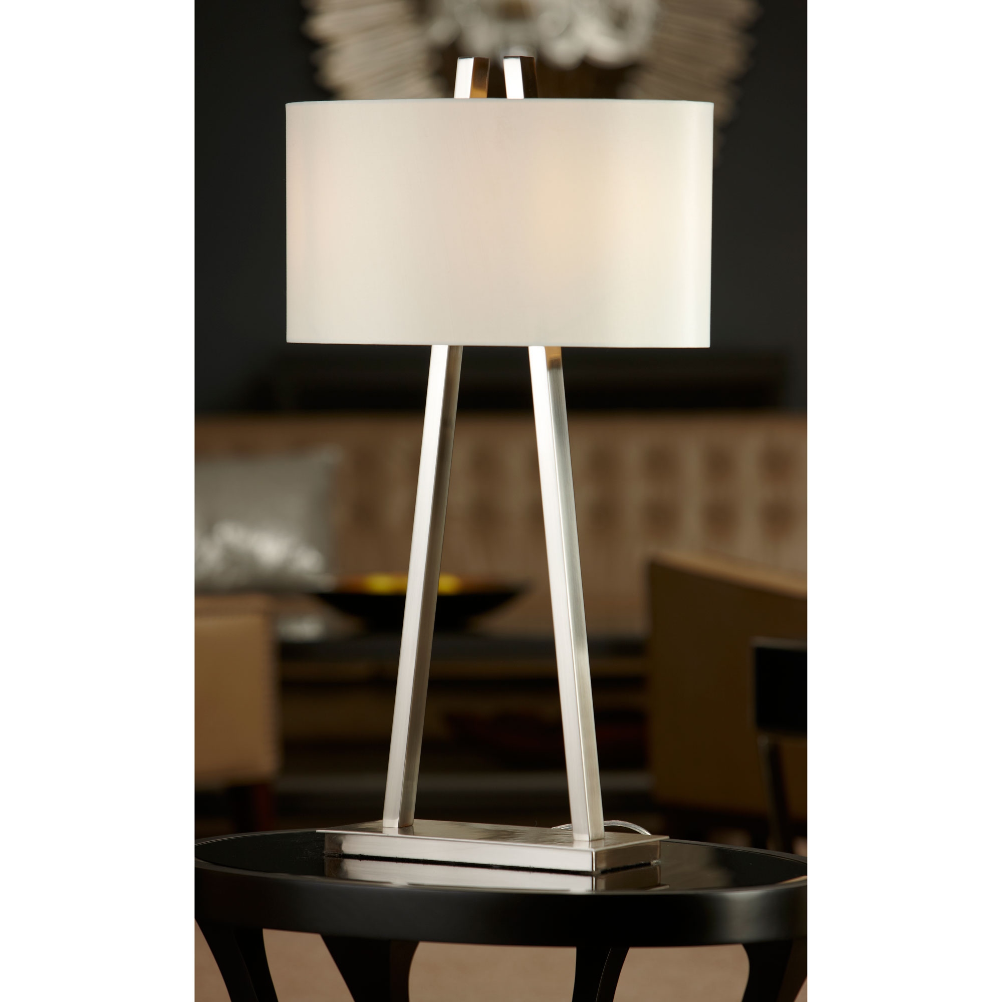 Baxtar Table Lamp brushed nickel table lamp with shade