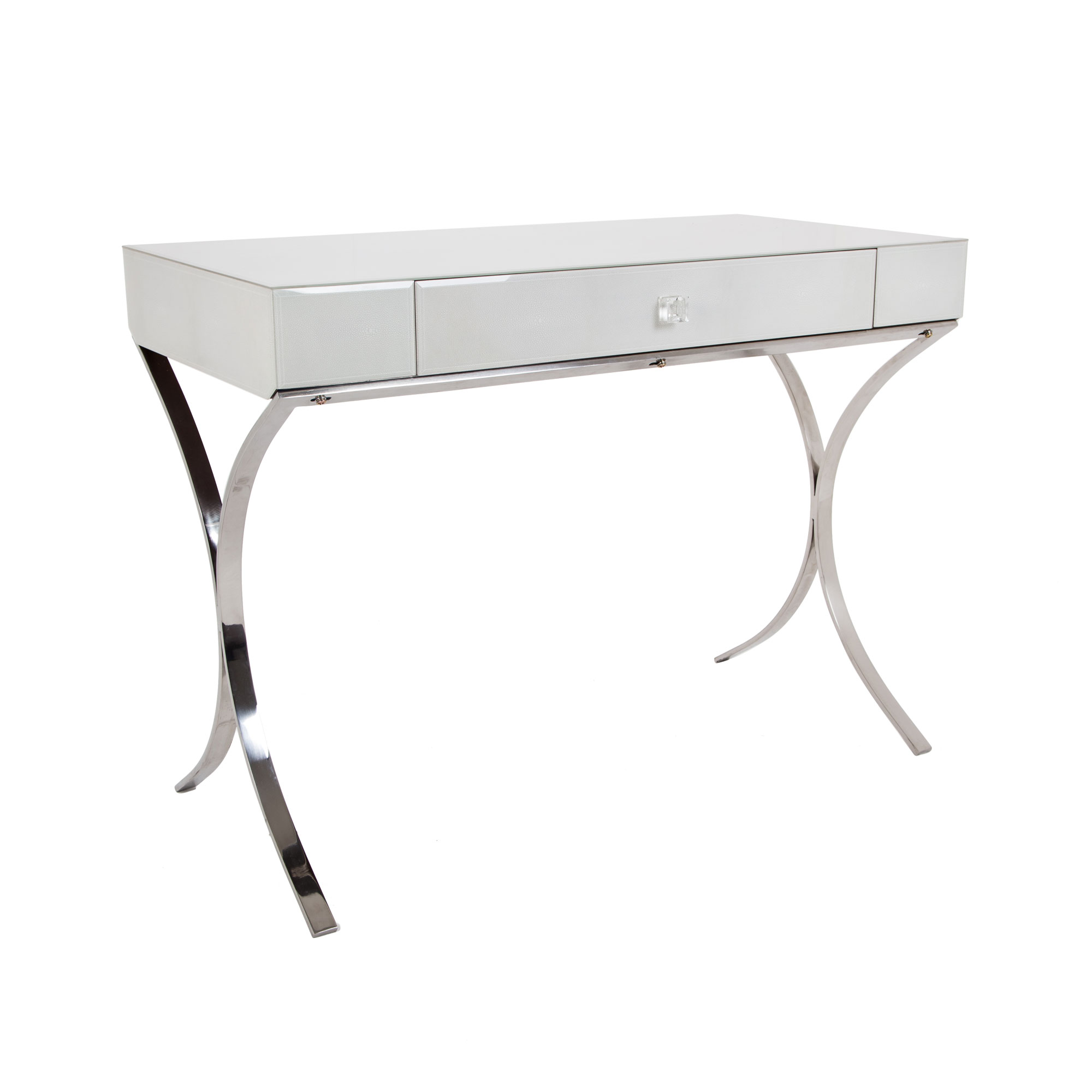 Iced dressing table with single drawer & stainless steel finish